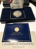 United States Constitution Coins 1987 Silver Dollar with Case & Box