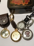 Lot of Misc Pocket Watches with Small Plastic Jewelry Box
