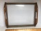 Vintage Wooden Double Handled Tray with Lucite Bottom