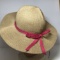 Ladies Beach Hat with Pink Bow