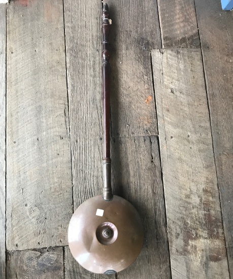 Antique Copper Bed Warmer with Wooden Handle