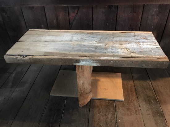 Primitive Wooden Hand Made Table Crafted From Reclaimed Wood