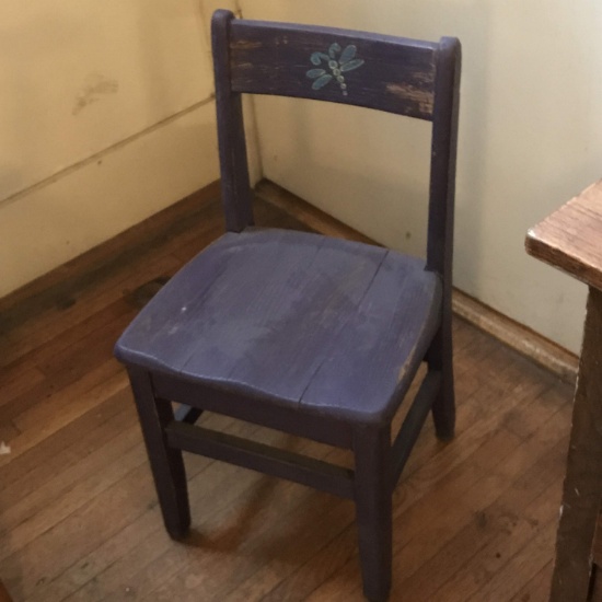 Primitive Wooden Hand Painted Children’s Chair