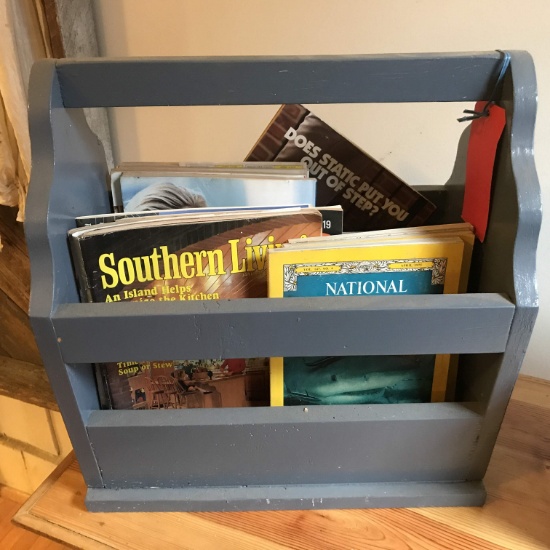 Wooden Painted Magazine Rack