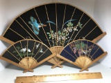 Lot of Vintage Decorative Fan Wall Hangings