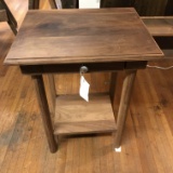 Hand Made Walnut Single Drawer Table