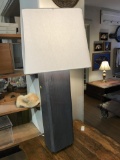 Tall Hand Crafted Wooden Lamp Made From Reclaimed Wood