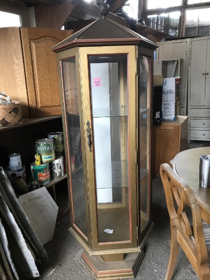 Vintage Octagonal Curio Cabinet