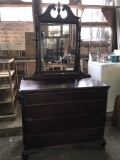 Vintage 4 Drawer Chest with Mirror