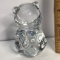 Signed Fenton Teddy Bear Figurine/Paperweight with Blue Gem Heart