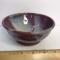 Pottery Bowl with Swirl Design in Gray & Purple Signed on Bottom