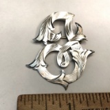 Sterling Silver Etched “J” Pin