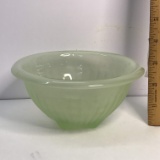 Vintage Ribbed Vaseline Glass Small Mixing Bowl