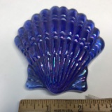 Iridescent Carnival Glass Shell Paperweight