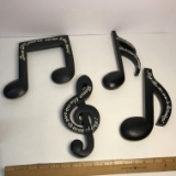 Set of 4 Musical Note Wall Hangings with Sayings