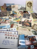 Large Lot of Vintage Postcards, Cards & Stamps