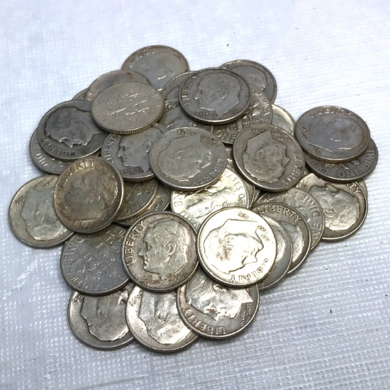Roll of 50 Silver Dimes