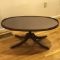 Vintage Duncan Phyfe Style Oval Coffee Table with Brass Claw Feet