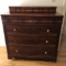Awesome Vintage Burled Wood 6 Drawer Chest on Casters