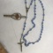 Vintage Cross Clip & Rosary Beads - Made in Italy