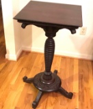 Amazing Antique Hand Carved Tall Rotating Pedestal Table