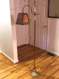 Vintage Brass Floor Lamp with Shade