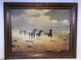 Vintage Framed Print “Free As the Wind” by August Albo