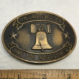 1776-1976 Liberty Bell Ring For Independence Brass Belt Buckle