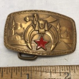 1981 Small Masonic Gold Tone Belt Buckle