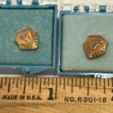 14K Gold Firestone Pin & 1/10 10K Gold Firestone Pin