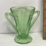 Vintage Vaseline Glass Sugar Bowl