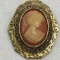 Vintage Gold Tone Cameo Slider/Pin