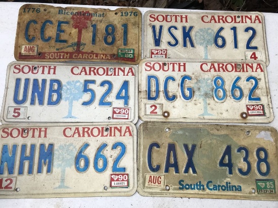 Lot of Old South Carolina License Plates