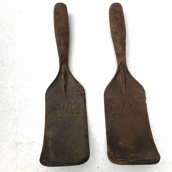 Pair of Antique Jiffy Basket Lidders