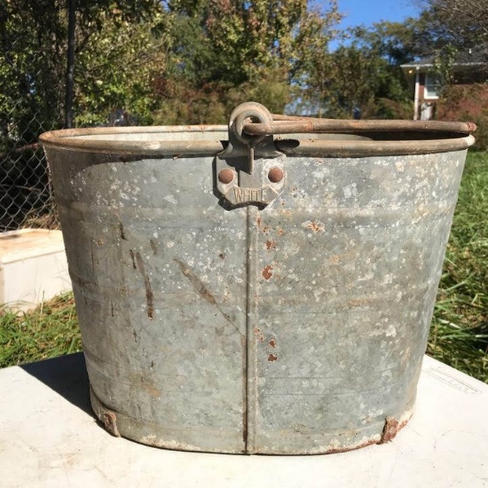 11” x 16-1/2” Vintage Galvanized Tub