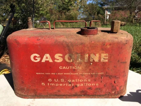 Vintage 6 Gallon Metal Marine Gasoline Can