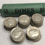 Lot of 50 Silver Dimes