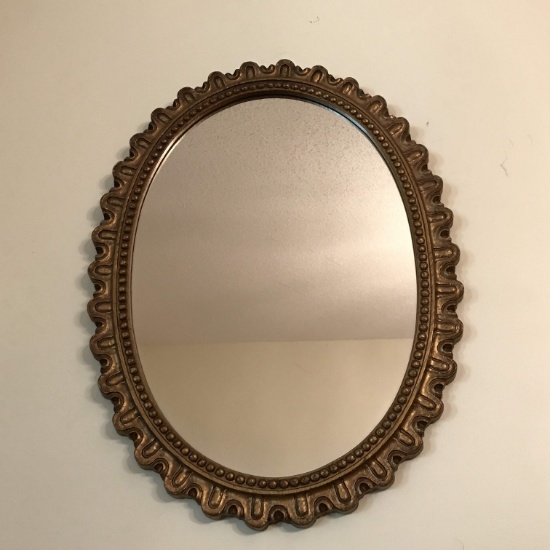 Vintage Oval Gilt Molded Mirror