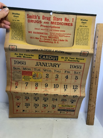 1963 “Smith’s Drug Store” Advertisement Calendar