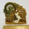 McCoy Cream/Brown/Green Scotty Dog with Cat & Spinning Wheel Planter