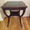 Mahogany Accent Table with Embossed Leather Top