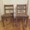 Pair of Old Children's Wooden School Chairs