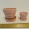McCoy (2 Pieces) Pink Stepped Basket Weave Planters