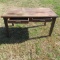Vintage Large Wooden 2 Drawer School Table