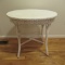 Oval Wooden Top Wicker Table
