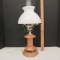 Hurricane Milk Hobnail Shade Lamp
