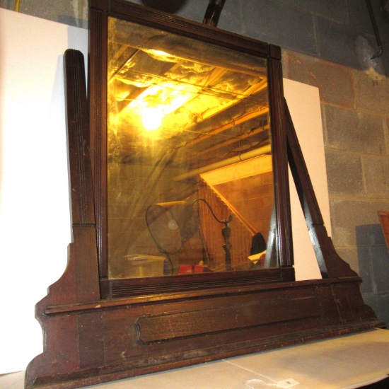 Vintage Wooden Swivel Mirror from Washstand/Dresser
