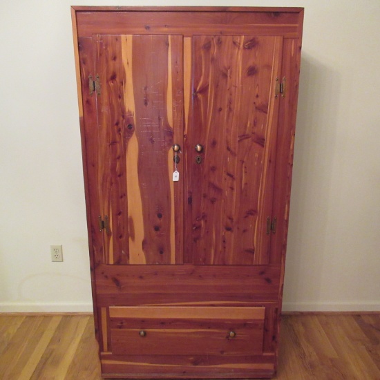 Vintage Cedar Wardrobe with Drawer