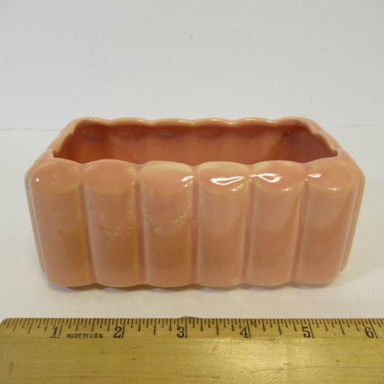 McCoy Salmon Pink Rectangular Planter - Scalloped Column Design