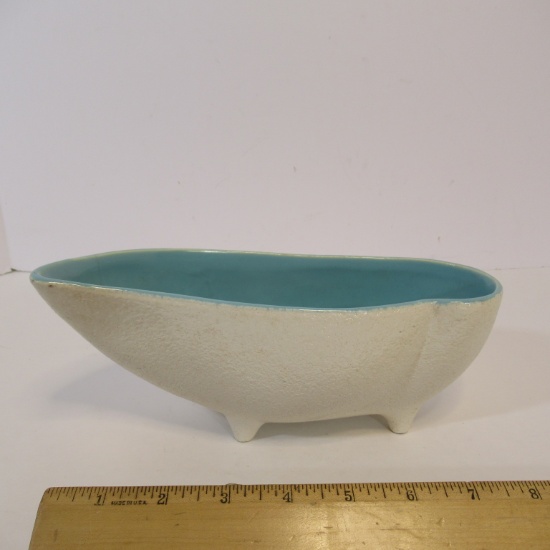 McCoy Turquoise/White "Capri" Freeform Planter - Eggshell Finish